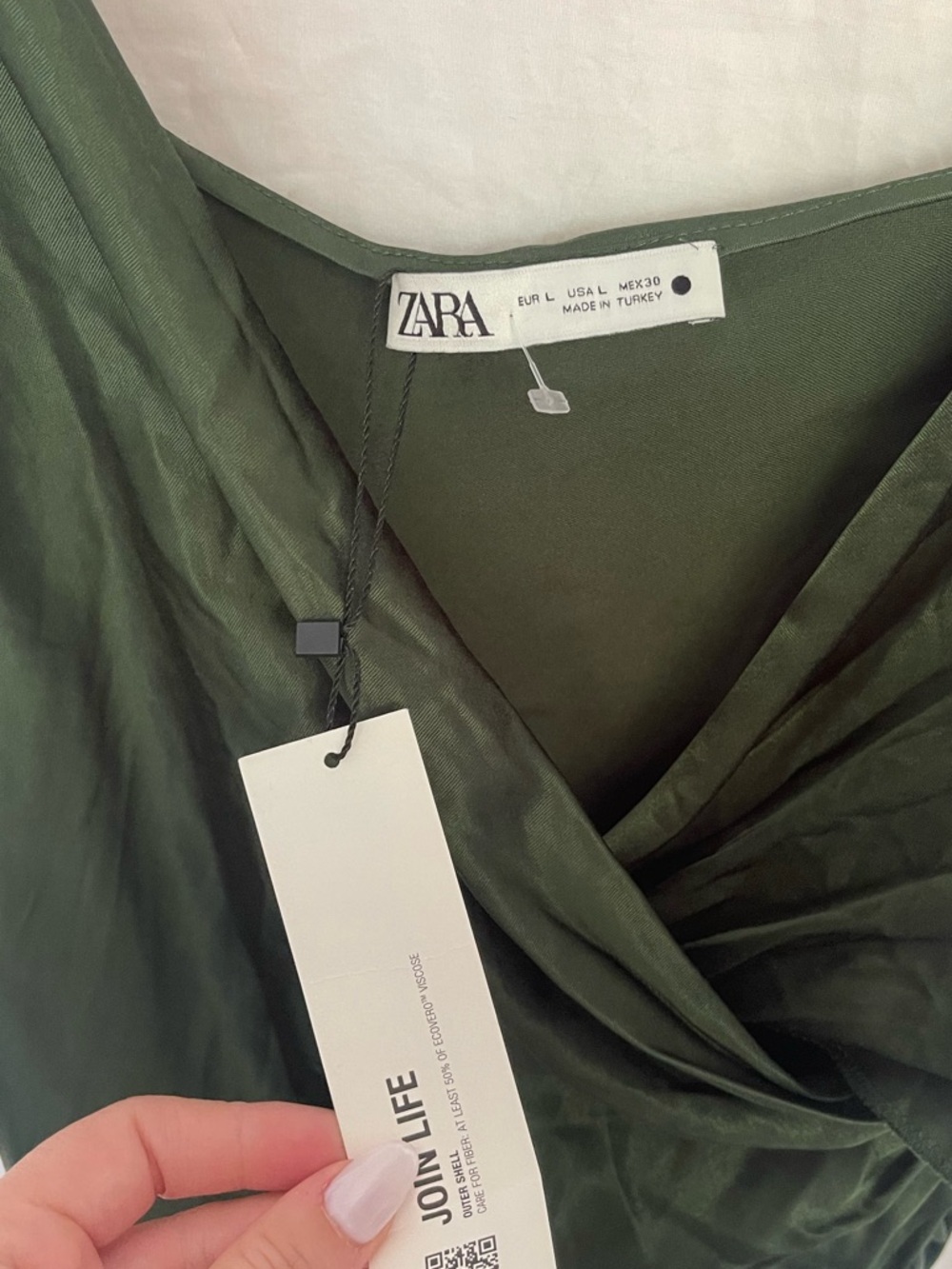 Zara Satin Slip Dress Ruched Side Midi Maxi Cocktail & Evening Wear Size L NEW - Picture 5 of 16